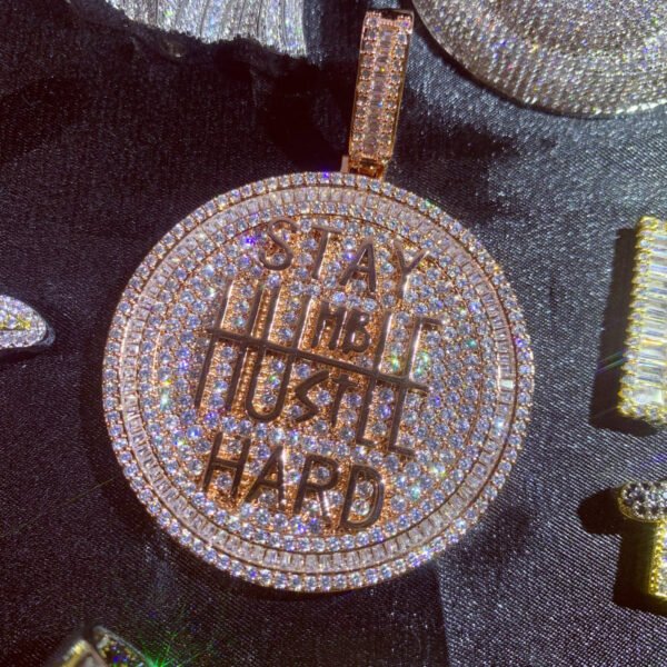 Rose pendant, iced out necklace for men, bling jewelry for hip hop lovers.